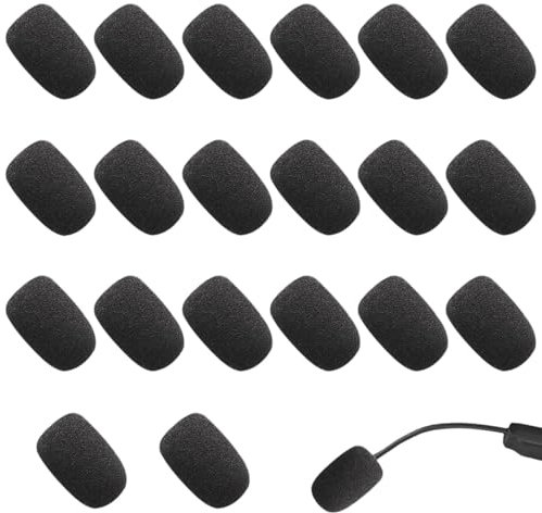 JEYORZY 20 Pcs Bonnette Micro, protections en mousse pour micro, Mini Bonette Microphone, Casque Microphone Bonnette, Mousse Micro, Mousse Micro Casque, Mini Microphone Casque Pare-brise, cache micro