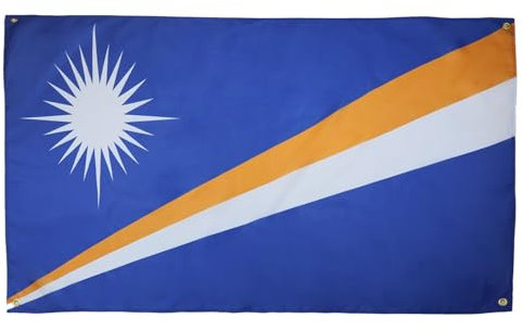 AZ FLAG Drapeau Iles Marshall 150x90 cm avec 4 oeillets, Pavillon Marshallais pour balcon ou mur