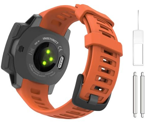 Astorgos 1Pack Sport Watch Band compatibile con Garmin Instinct Esports/Solar/Tactical/Tide Military Watch/Instinct 2 Sports GPS, cinturino di ricambio in silicone morbido da polso, Rosso Fiamma
