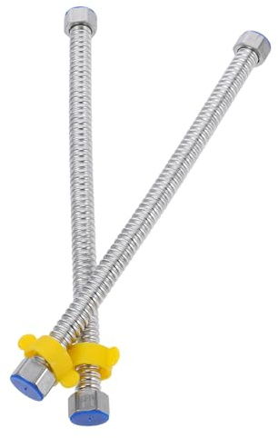 Gatuida 2 pièces Tuyau Flexible Ondulé Acier Inoxydable pour Chauffe Eau Résistant Haute Température et Pression Compatible Installations