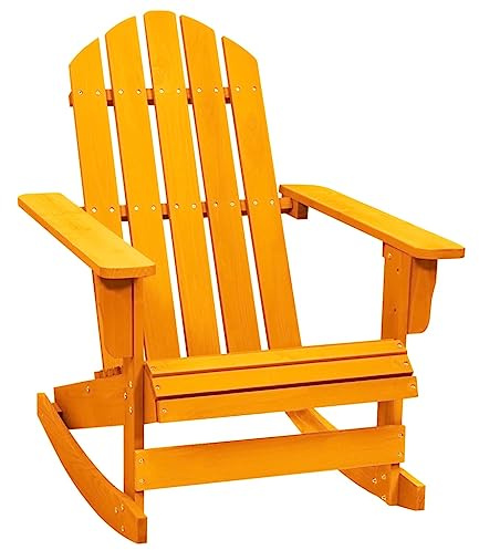 LKJephalotrop Oranger Adirondack - Sedia a dondolo in legno di abete massiccio, 70 x 92 cm, ergonomica, per balcone, terrazza, campeggio, portata 110 kg