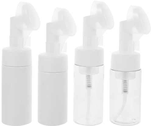 SHERCHPRY 4pièces Brosse Nettoyante Visage avec Flacon Mousseur pour Nettoyage Profond des Pores Set Pinceaux Soin Facial et Pratique