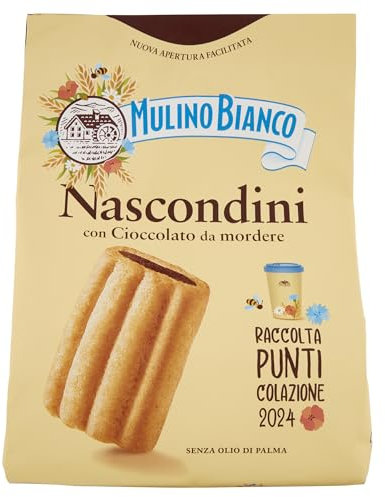 Mulino Bianco Biscotti Frollini Nascondini con Cioccolato, Colazione Ricca di Gusto - 600 gr