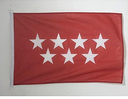 AZ FLAG Bandera Nautica de La Comunidad de Madrid 45x30 cm - Pabellón de Conveniencia Madrileña 30 x 45 Cm, Bandera de Barco con anillas