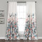 Lush Decor Zuri Flora-Vorhänge, lichtfilternd, Fensterpaneel-Set für Wohnzimmer, Esszimmer, Schlafzimmer, 213,4 x 132,1 cm, Blau und Koralle, 2 Stück
