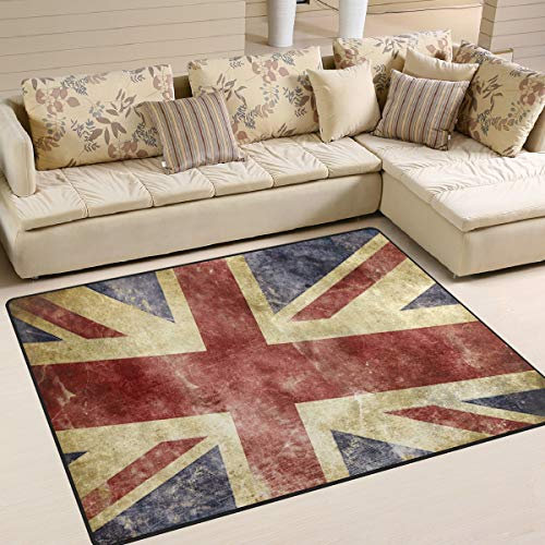 Use7 Retro STILVOLL Union Jack Teppich Teppiche Matte für Wohnzimmer Schlafzimmer, Textil, Mehrfarbig, 160cm x 122cm(5.3 x 4 feet)