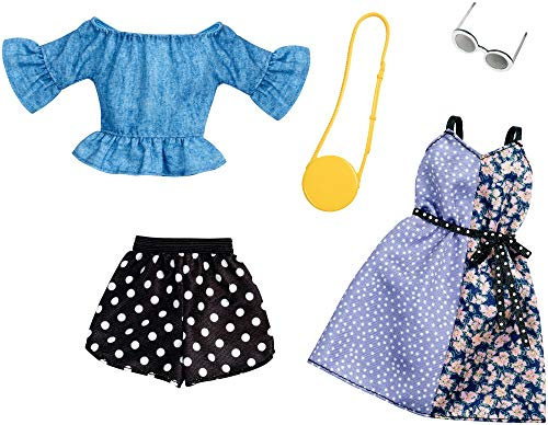 Barbie FXJ68 Fashions 2er Pack Pünktchen Moden, Puppen Spielzeug ab 3 Jahren