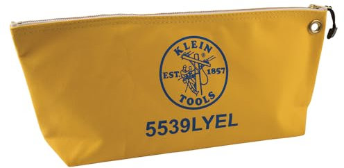 Canvas Zipper Pouch, 40.6 cm Tool Bag Storage Organizer, Yellow Klein Tools 5539LYEL
