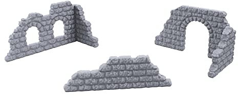 EnderToys Wand-Set mit Pflastersteinen, Terrain Landschaft für Tischplatte 28 mm Miniaturen Wargame, 3D gedruckt und bemalbar