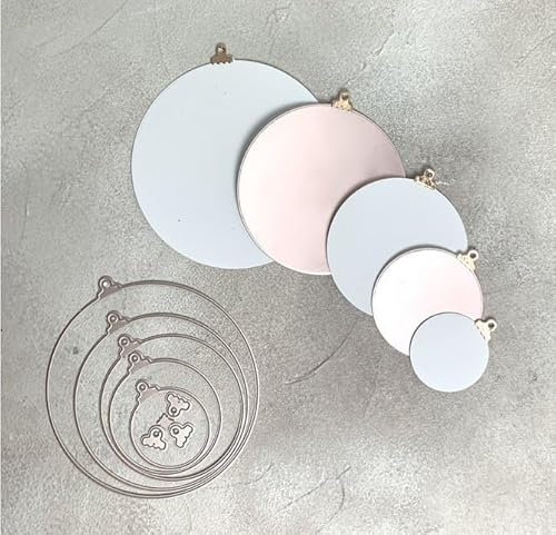 Stanzschablone/ Cutting dies Christbaumkugel Weihnachtskugel Set xmas, von D. 4cm bis D. 11cm, 5-tlg.