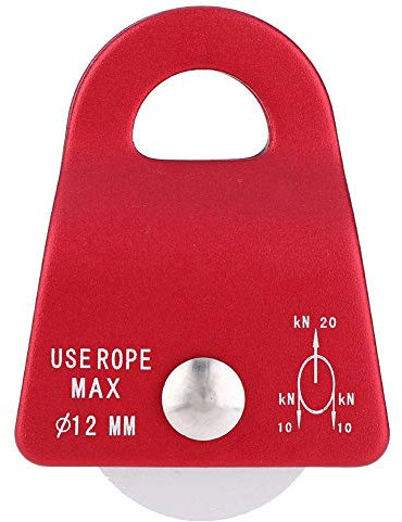Nikou Kletterrolle, Outdoor Metallkarabiner Downhill Side Swing Pulley Last für Kletterbergsteigen (Rot)