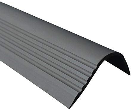 RGPT 52x40mm Bullnose Stair anti slip nosing 46.45 1.18 Meters length PVC rubber angle step Edge TMW Profiles (Dark Gray)