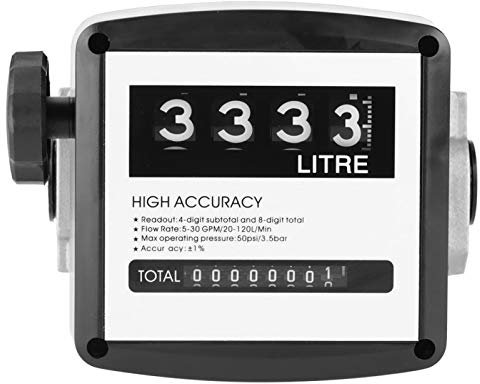 Oumefar Fuel Meter Digital High Accuracy Counter Gauge Mechanical Aluminum meter with 4-Digital Batch Display