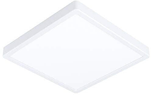EGLO LED Deckenleuchte Fueva 5, L x B 28,5 cm, Deckenlampe für Küche und Büro, Aufbaulampe aus Stahl und einer Kunststoff Leuchtfläche, weiße Küchenlampe, neutralweiß