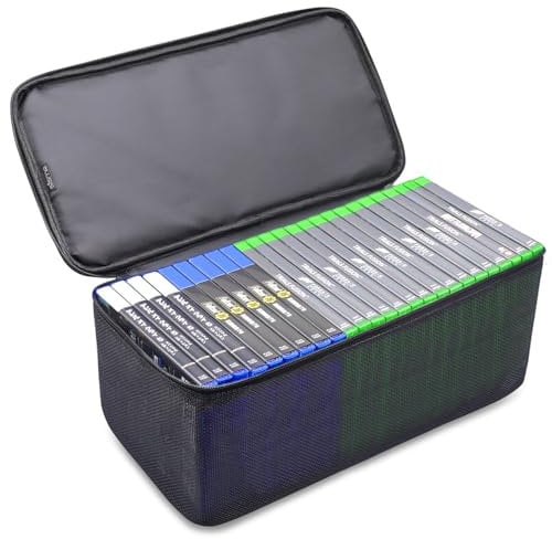sisma Spiele Aufbewahrung Tasche Kompatibel mit PS5 PS4 Xbox, 23-27 Spiele Disc Kapazität, Universaltasche Tragetasche Spielen Organizer