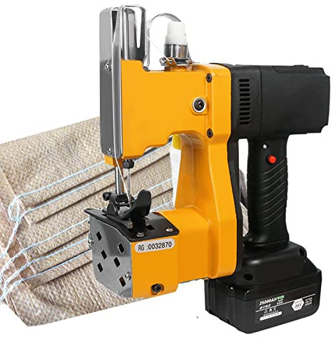 MXBAOHENG Maquina de Coser Sacos Portatil (con 1 batería) GK9-890D 220V Maquina coser sacos para Coser Bolsa Tejida/Arroz/Papel/Plástico