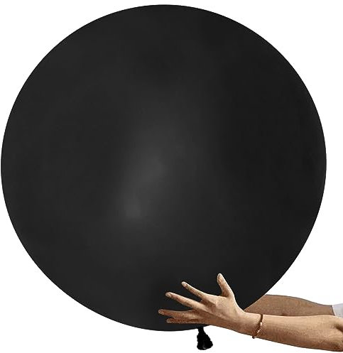 6 Pack 36 Inch Giant Big Extra Large Huge Jumbo Latex Balloons Colourful Luftballons Round Birthday Balloon Ballons Ballon Baloons Baby Shower for Kids Party Decorations Wedding Black Outdoor
