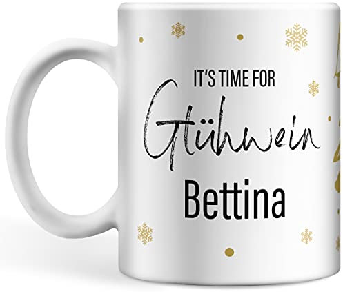 Glühwein Tasse personalisiert mit Namen, It's time for Glühwein Wunschname, Glühweintasse, Tasse mit Spruch
