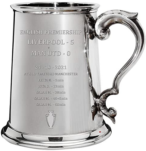 I LUV LTD Liverpool Gewinner 5-0 Man UTD 1 Pint Tankard 2021 Siegesfeier im Old Trafford