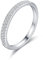 Musihy Eheringe Silber, Promise Ring Strass Zweireihig Eingelegter Silberring Silber Ringgröße 60 (19.1)