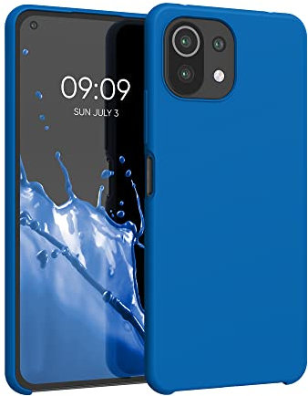 kwmobile Hülle kompatibel mit Xiaomi 11 Lite (5G) NE/Mi 11 Lite (5G) Hülle - Silikon Handy Case - Handyhülle weiche Oberfläche - kabelloses Laden - Blue Reef