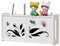 PPGE Home Wand Router Aufbewahrungsbox Weiß, WLAN Router Regal Wandmontage, Router Box Aufbewahrung Wandhalterung, Wandbehänge TV Kabel Verstecken Box, Router Organizer Kabel Boxen