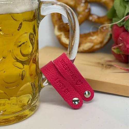 Nessis Manufactur Henkel Maßkrugband Bierkrugmarkierer Biergkrugband Oktoberfest Wiesnmald/Lausbua/I mog di (I mog di - Pink)