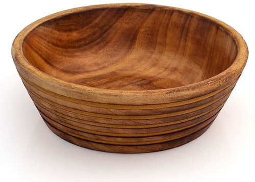 Beautiful Handmade 15x7cms Decorative Mango Wood Snack Serving Bowl For Dry Fruits Chips Coffee Table Countertop Display Key Bowl Tableware Kitchen Living Room Home Decor Accents Dinnerware