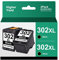 2er-Set 302XL (F6U68AE) Druckerpatrone Ersatz für HP 302 XL 302 Schwarz Wiederaufbereitet Patronen Kompatible mit HP Officejet 3831 3833 5230 3830 5220 Envy 4520 4525 4527 Deskje 3636 3630 3633 2130