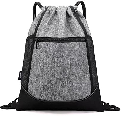 Cosyres Kordelzug Turnbeutel Rucksack Beutel Rucksack Klein mit Innentasche Sportbeutel Gym Bag (Grau)