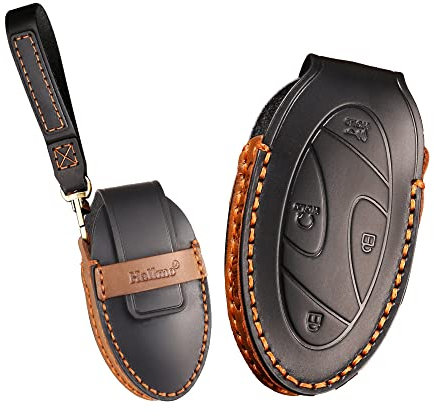 KUNIO Schlüsselhülle Passt für Hyundai Ioniq 6 Grandeur GN7 KONA 2023 Autoschlüssel Hülle Leder Schlüsselanhänger Schutzhülle Schlüsseletui 5 Tasten Schwarz