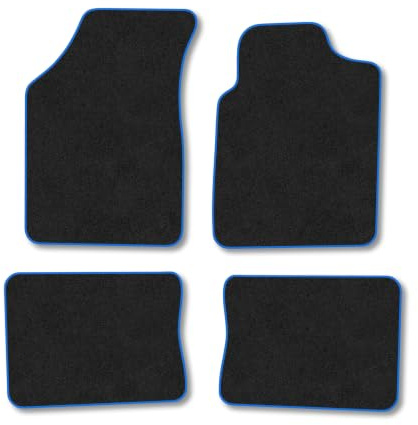Renault Clio (1998-2005) Carpet Car Mats | Blue Edge Trim Tailored Fit Floor Mats Full Coverage Protection Accessories Easy Clean Anti Slip Made in the UK