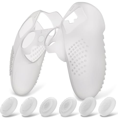 PlayVital Cover Controller per ps5 Edge Joystick Custodia Silicone Protettiva Skin Antiscivolo Gommini Coprilevette Analogiche per ps5 Edge Wireless Controller-3D Borchiate-Illuminare al Buio Verde