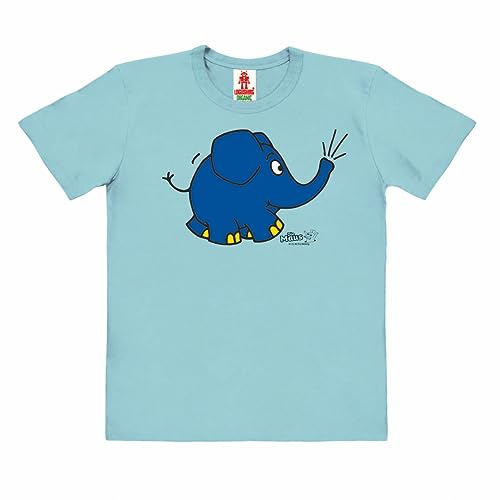 Logoshirt® Die Sendung mit der Maus T-Shirt Kinder | Offiziell lizenziertes Blauer-Elefant-Motiv, Bio-Baumwolle, lustiges Cartoon T-Shirt für Mädchen und Jungen, für Maus-Fans