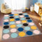 TAPISO Lazur Teppich Kinderteppich Kurzflor Geometrisch Punkte Kreise Grau Gelb Rosa Blau Jugendzimmer Kinderzimmer Modern Design ÖKOTEX 160 x 220 cm