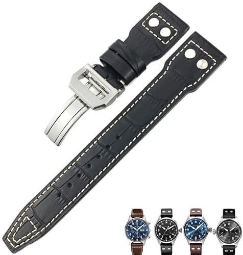 ZERAPH Italienisches Rindsleder Uhrenarmband Schwarz Blau Braun Uhrenarmband für IWC Pilot Mark PORTUGIESER Portofino Uhrenarmbänder 20mm 21mm 22mm