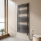 EMKE Scaldasalviette elettrico bagno,Curvo,140 x 60cm, 600W,Scaldasalviette con Termostato,Bianco,Radiatore da Bagno,Termoarredo Asciugamani da Bagno