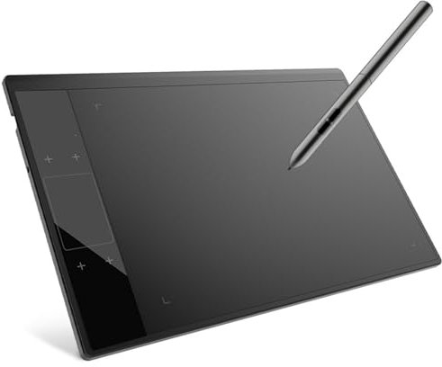 Grafik-Zeichentablett, Level 8192 mit batterielosem Stift, 4 Tasten und Gesten-Touch, – kompatibel mit Windows/Mac