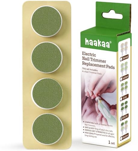 haakaa Electric Nail Trimmer Replacement Pads Baby Nail Trimmer Heads Compatible with All haakaa Nail Trimmers, Suitable for 12+Months, Matcha