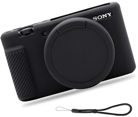 Case for ZV-1 Vlog Camera, EONORY Anti-Scratch Slim Fit Soft Sleeve ZV-1 Camera Silicone Cover with Strap Wrist for Sony ZV-1 Digital Camera (Black)