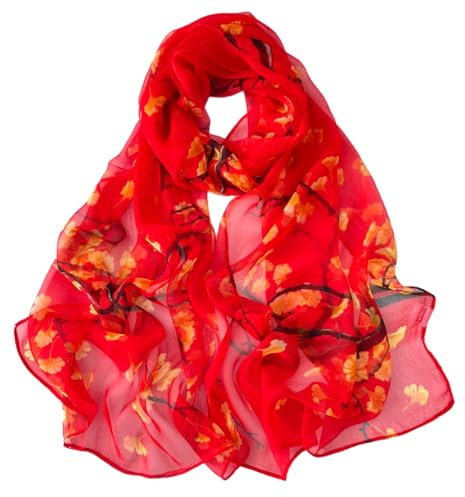 FAIRYGATE Foulard Cheveux Femme Decor Beau Grand Motif Floral Fleurs de lys Style Charme et Élégance Écharpe Foulards de Châle D'enveloppe Chaude B7206
