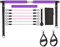 Jeenuuder Pilates-Bar-Set mit Widerstandsbändern, Multifunktionale Yoga-Pilates-Bar, Heim-Fitnessstudio, Pilates-Widerstands-Bar-Set (Lila)
