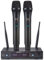SIKUING Sistema microfono senza fili, in metallo Dual Pro UHF Cordless Dynamic Mic, 2 x 30 frequenze regolabili, sistema di microfoni palmare per casa, karaoke, riunioni, chiesa, portata 300 ft