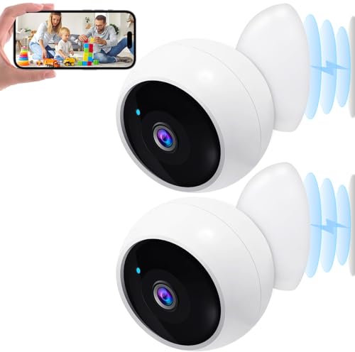 AMTIFO Security Cameras Wireless Outdoor: Magnetic 2-Pack Install-Free Indoor Smart 2K WiFi - Long Battery Life Powered Wireless Cameras for Home Security with AI Motion Detection