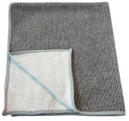 Sonty 10 Stück Mikrofasertücher mit Kohlefaseranteil. Putzlappen für geruchfreien Glanz, Fusselfreie. saugstarke Putztücher 40x40 cm grau/weiß (10)