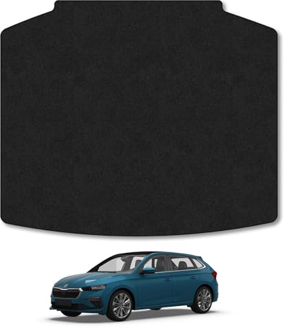 Carpet Boot Liner Compatible With Skoda Scala (2019+) Black Carpet Tailored Fit 550Gsm Protector Boot Mat Anti-Slip Durable Water-Resistant Easy Clean Custom Fit Dog Friendly