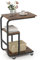 COSTWAY Beistelltisch, Sofatisch mit Rollen, C-Form, 3 Ebenen Kaffeetisch mobil, Wohnzimmertisch Metallrahmen, für Kaffee und Laptop, 53 x 30 x 70 cm, Industrie-Design (1)