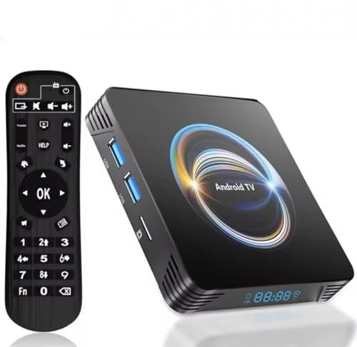 X66 RK3528 Smart TV Box Android 14 – 8K UHD Media Player, WiFi 6, Bluetooth 5.2, Quad-Core Processor, 4GB RAM 64GB/128GB ROM, USB 3.0, Ethernet, Voice Assistant, Set-Top Box (8GB 128GB)
