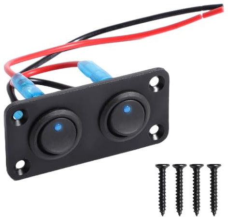 Shengbowi schalttafel schalter 2Position Auto Kippschalter Panel mit Blaue LED Licht für 12V/24V Fahrzeuge RV Yacht Marine verschiedene Gangvarianten robust wasserdicht ON-OFF