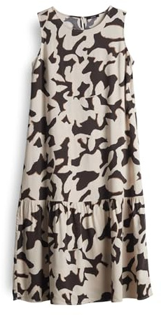 OPUS Damen Midikleid | Trägerkleid WICY Wildflower mit abstraktem Print Midnight Brown, 38
